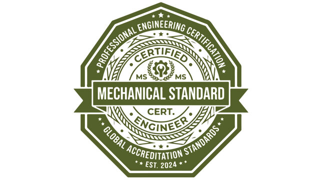 Professional Engineering Certification Badge for Mechanical Standard Engineers.