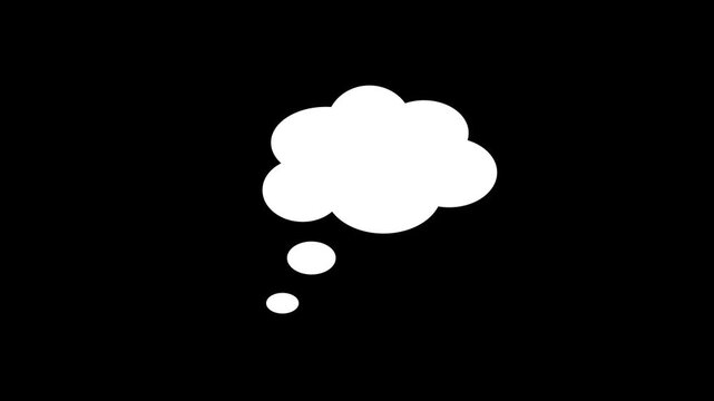 Floating thought bubbles animation in dark space with smooth, alpha channel