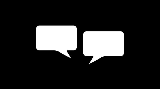 two thought bubbles floating in conversation sequence, alpha channel