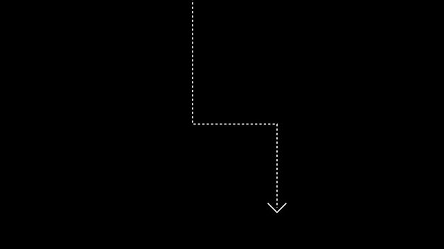 Animated Dashed Arrow Moving Down Step Direction Line Infographic Motion Graphic Loop