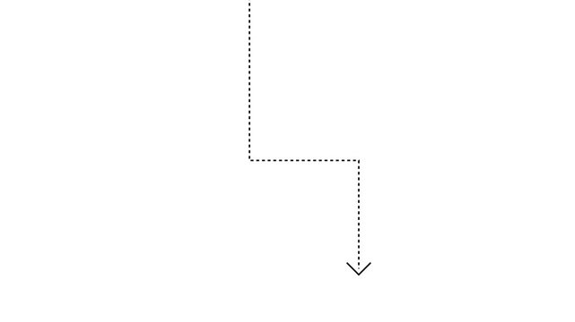 Animated Dashed Arrow Moving Down Step Direction Line Infographic Motion Graphic Loop