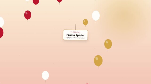 Festive background with floating balloons and a special promotion sign for holiday sales.