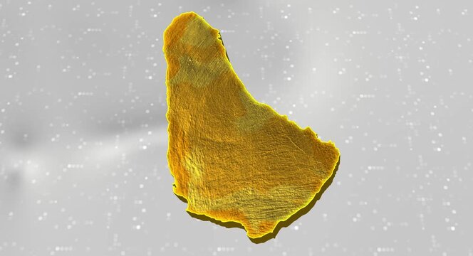 Barbados 3d Map Reflected Animation With Digital Background