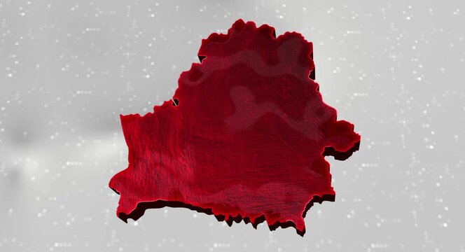 Belarus 3d Map Reflected Animation With Digital Background
