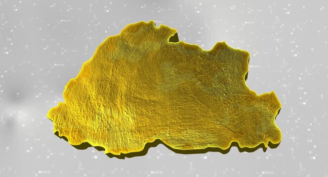 Bhutan 3d Map Reflected Animation With Digital Background
