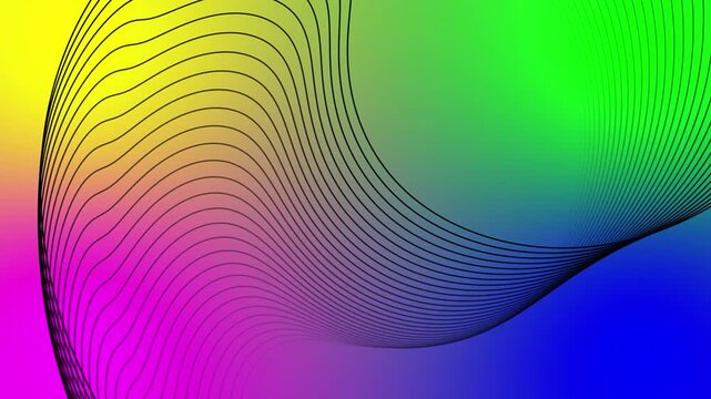 Abstract Flowing White Wave Lines on Black Background | Modern Minimal Geometric Curve Wallpaper