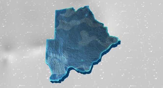 Botswana 3d Map Reflected Animation With Digital Background
