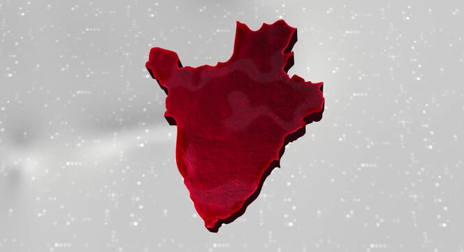Burundi 3d Map Reflected Animation With Digital Background
