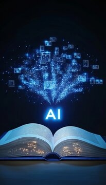 Conceptual Display of Artificial Intelligence Evolving from an Open Book Educational Experience.