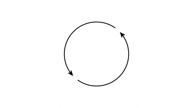 Circular Arrow Loop Animated Icon With Alpha Channel. Continuous Cycle, Process Flow, And Repetition Motion Graphic. Infinite Loop Concept