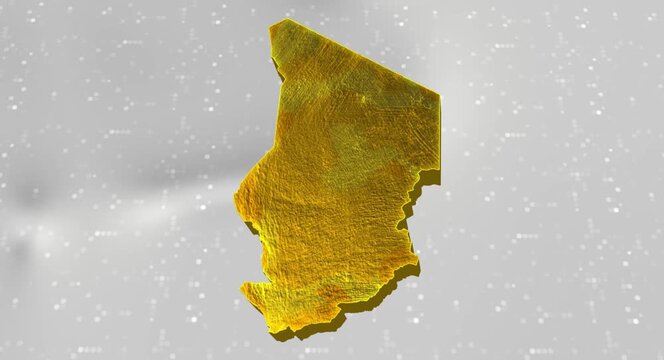Chad 3d Map Reflected Animation With Digital Background
