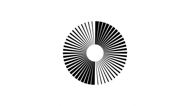 Circular Radial Lines Pattern Icon. Abstract Geometric Design And Optical Illusion Motion Graphic. Dynamic Movement And Visual Art