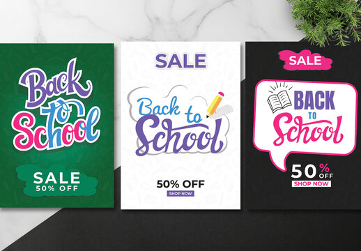 Back to School Sale Flyer Templates Set