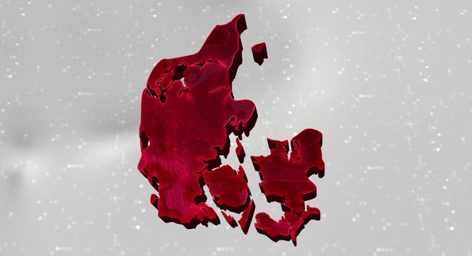 Denmark 3d Map Reflected Animation With Digital Background
