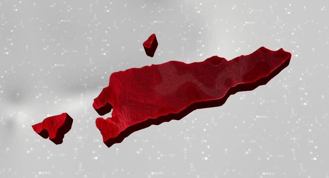 East Timor 3d Map Reflected Animation With Digital Background
