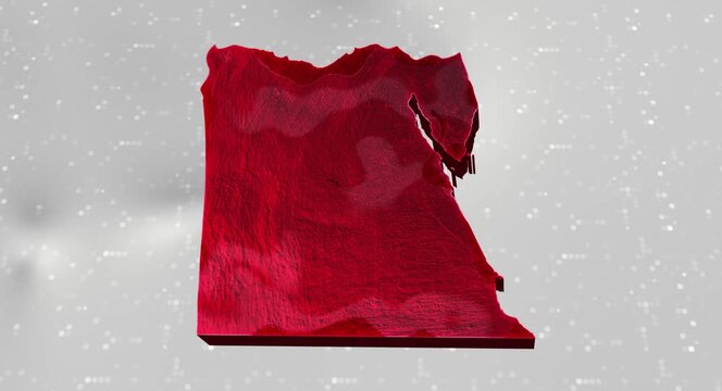 Egypt 3d Map Reflected Animation With Digital Background
