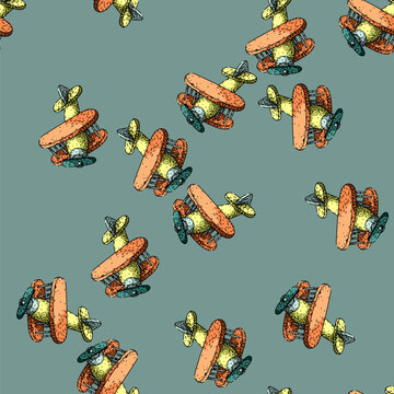 pattern propeller model airplane hand drawn. engine hobby, kit glider, foam balsa propeller model airplane vector sketch illustration