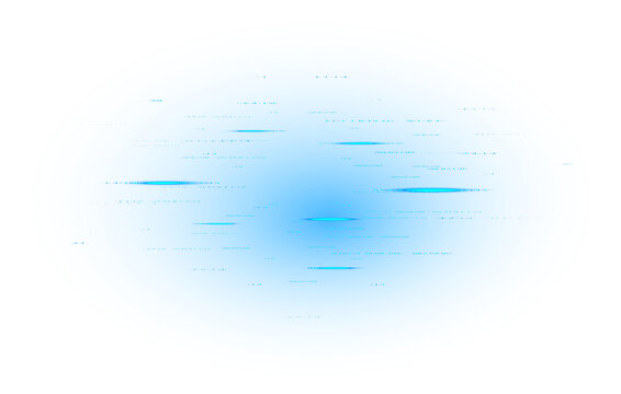 Digital abstract technology isolated png background with blue cyber data network futuristic light speed