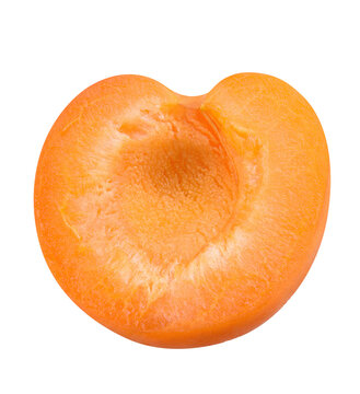 Sliced apricot half isolated on transparent background