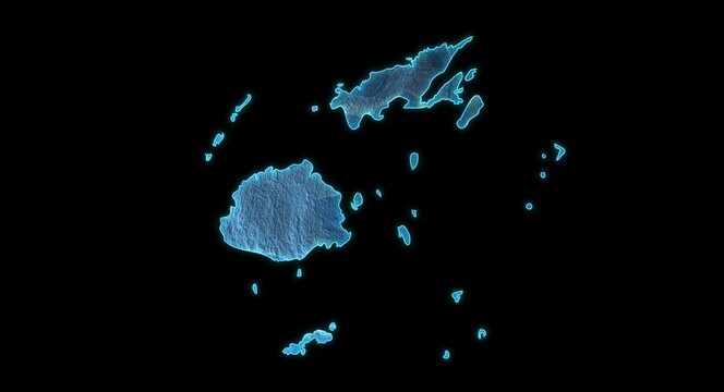 Fiji 3d Map Reflected Animation With Digital Background
