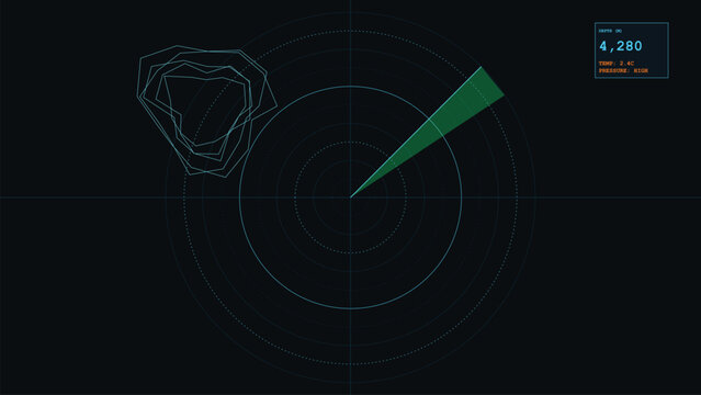 Deep Sea Submersible Sonar Radar HUD Background