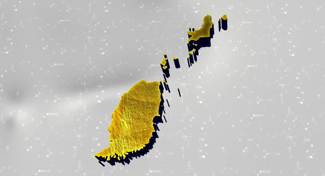 Grenada 3d Map Reflected Animation With Digital Background
