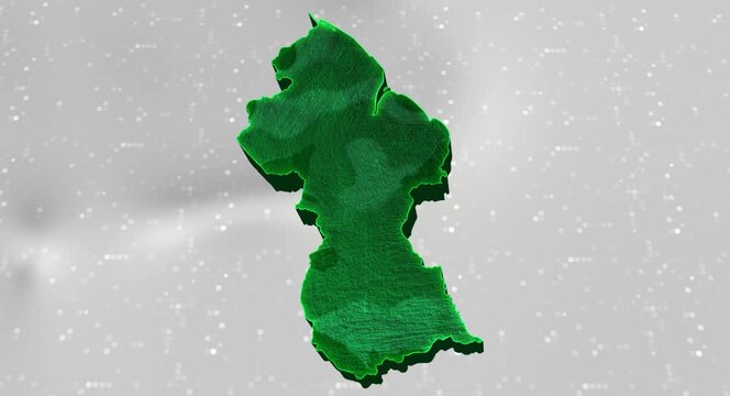 Guyana 3d Map Reflected Animation With Digital Background
