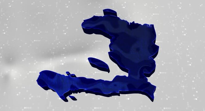 Haiti 3d Map Reflected Animation With Digital Background
