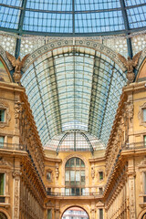 Obraz premium Detail inside Galleria Vittorio Emanuele II, Milan, Italy