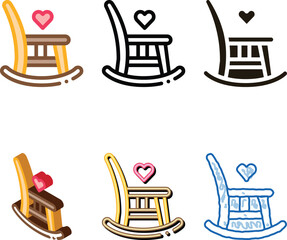 Obraz premium Rocking Chair Icon Vector. edition Outline Rocking Chair Sign. Isolated Contour Symbol