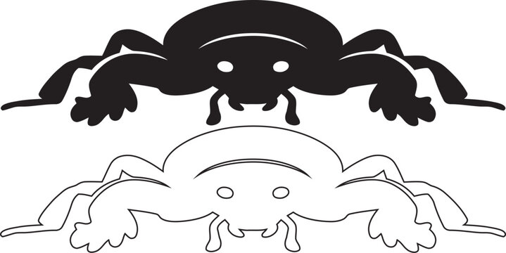Beetle insect silhouette vector graphic set with silhouette creature minimalist illustration monochrome template isolated entomology specimen stylized backdrop abstract coleoptera