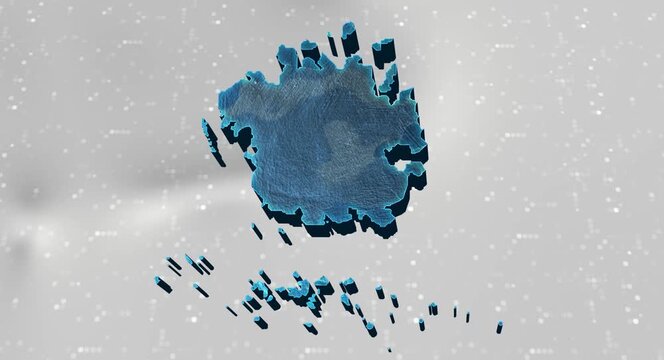 Micronesia 3d Map Reflected Animation With Digital Background
