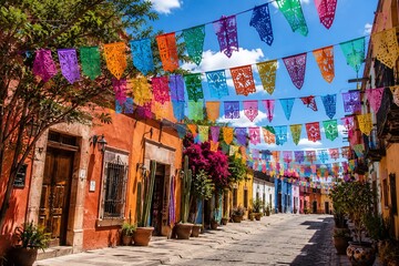 Fototapeta premium banderitas colorful street