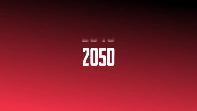 2030 to 2050  Timeline Scrolling Year Counter Animation for Future Forecasts, Digital Progress, and Era Transitions