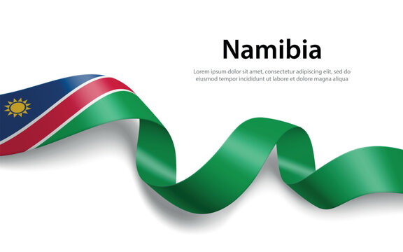 Namibia Flag Waving Banner Illustration