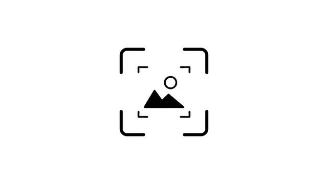 A motion graphic of a photo scanning animation, showcasing image recognition and digital processing in a modern interface.