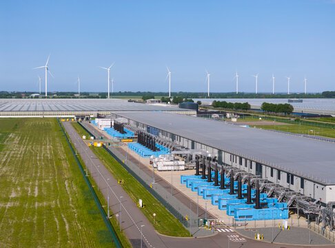 A modern data center stands in Middenmeer in the Netherlands