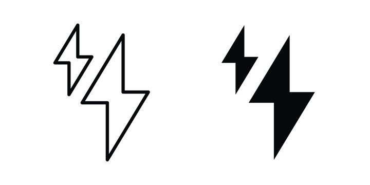 Energy icon simple drawings set