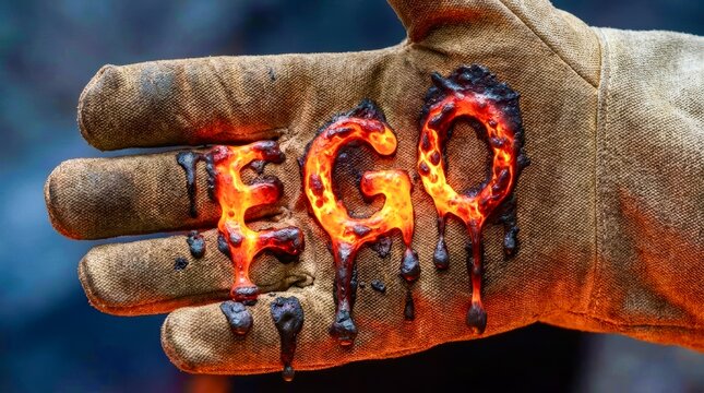 Texture suggests intense heat, raw emotion, or destructive pride