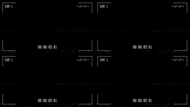 Security camera recording interface with digital timecode overlay