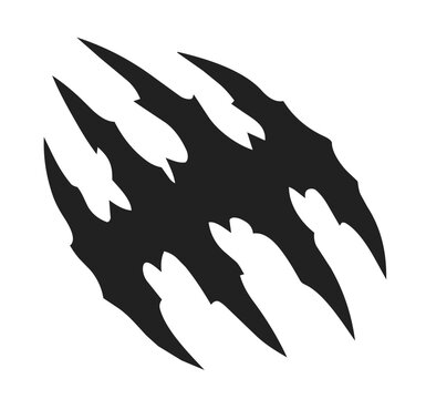 Monster claw hand scratch, tiger or bear paw rips
