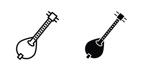 Fototapeta premium Mandolin icon vector designs set