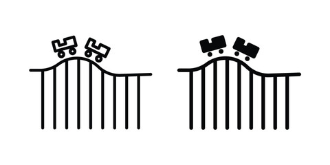 Roller coaster icon vector designs set © habib