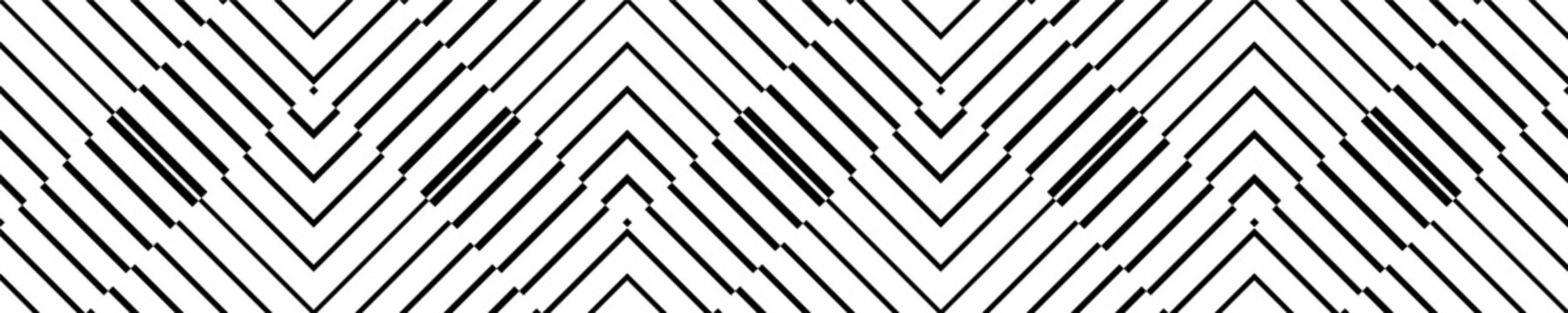 Elegant seamless optical illusion pattern featuring curved concentric lines, diamond shapes, and symmetrical geometric forms. Ideal for luxury textiles, wallpapers, packaging, fashion prints, branding
