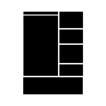 Wardrobe icon vector. Storage cabinet illustration sign. Furniture symbol. Interior logo or mark.