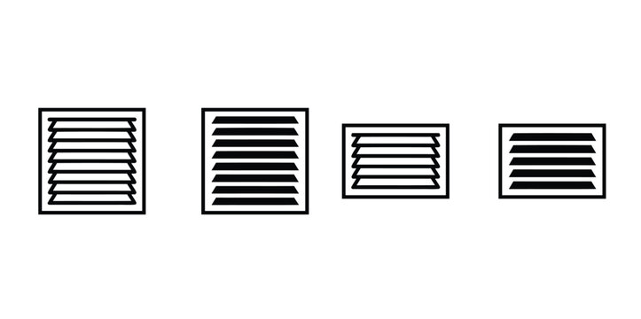 Air Ventilation Grille Icons Set for HVAC and Interior Design