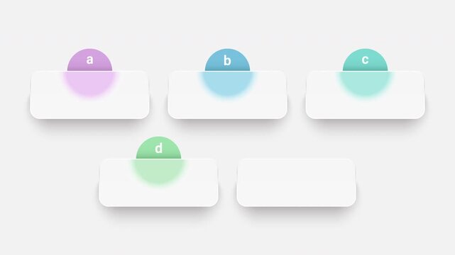 Animated infographic template. White matte glass infographic elements