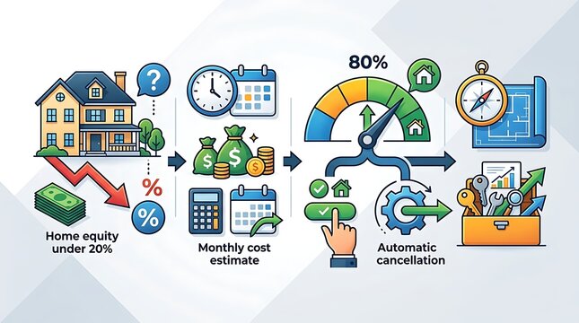 Mortgage insurance cancellation process and home equity infographic