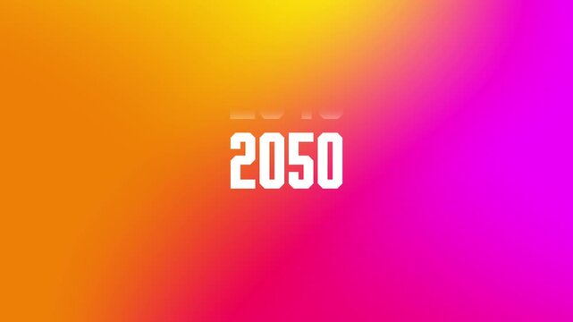 2030 to 2050  Timeline Scrolling Year Counter Animation for Future Forecasts, Digital Progress, and Era Transitions
