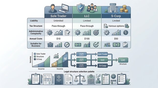 Business legal structures comparison table for entrepreneurs